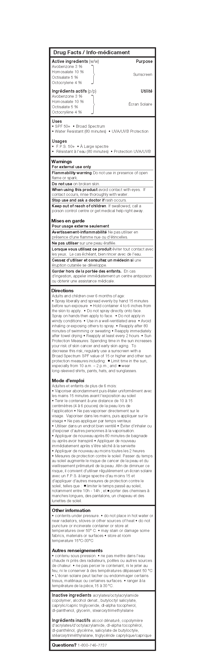 Drug Facts Table
